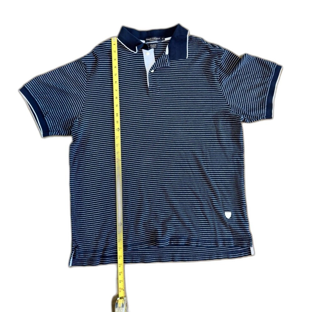 DANIEL CREMIEUX MEN'S SHORT SLEEVE POLO SHIRT 100% COTTON Stripped - Picture 7 of 8